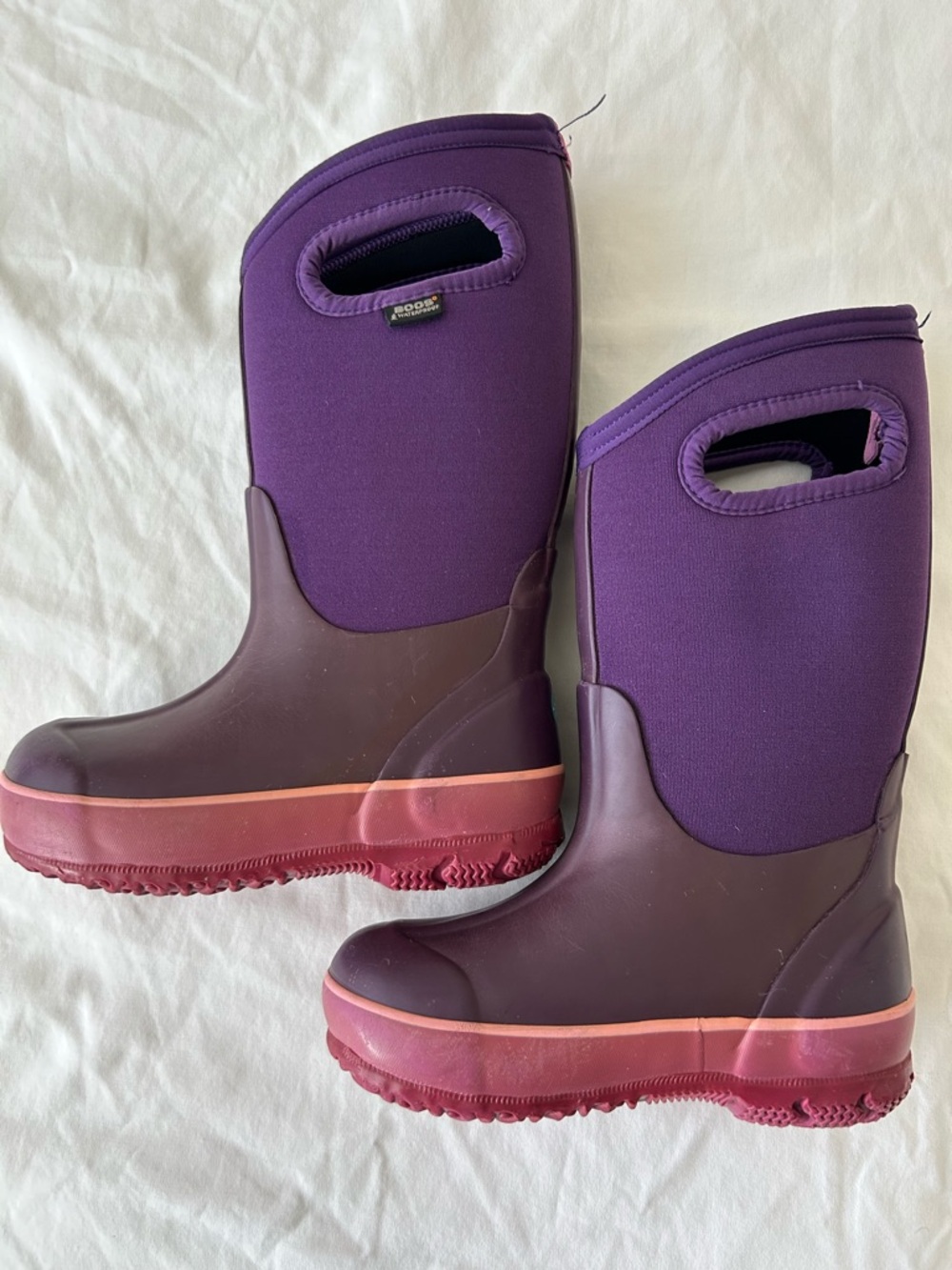 Bogs Girls Kids Size 11 Purple Pink Insulated Waterproof Snow Rain Boots - Picture 2 of 10